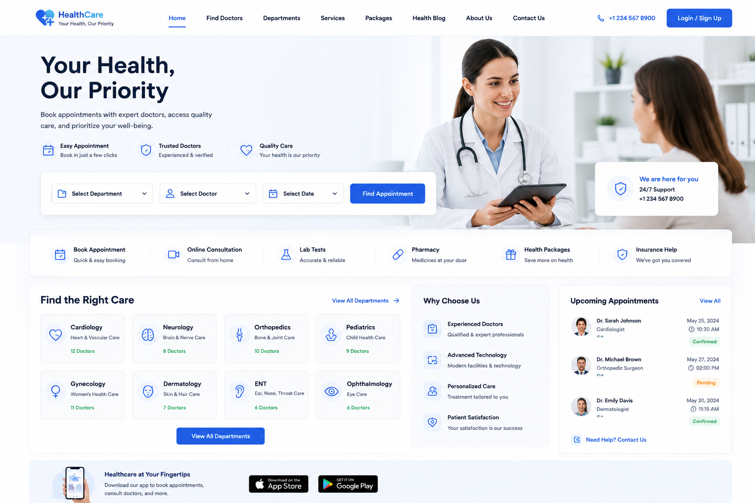Healthcare Appointment website